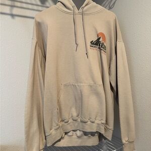 Artist Union Clothing Co. Tan Hoodie with Mountain Graphic